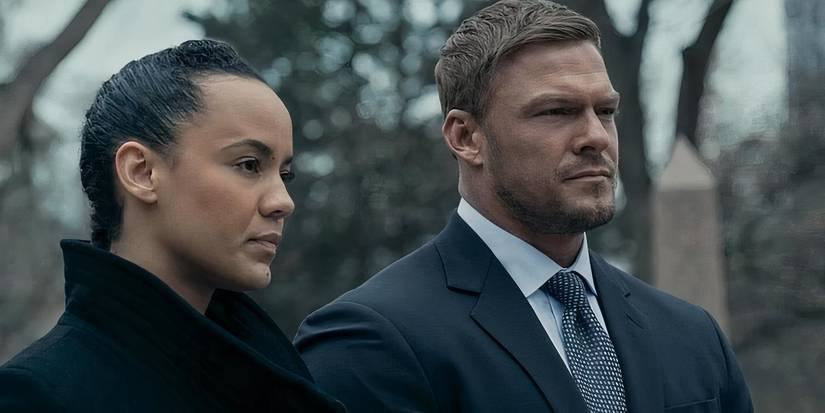 Maria Sten as Frances Neagley in Alan Ritchson as Jack Reacher in Reacher season 2_