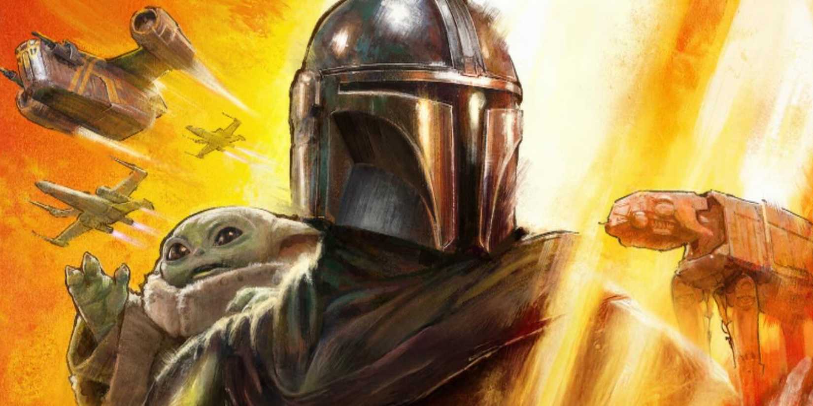The poster of The Mandalorian and Grogu, zoomed in on Din Djarin and Grogu