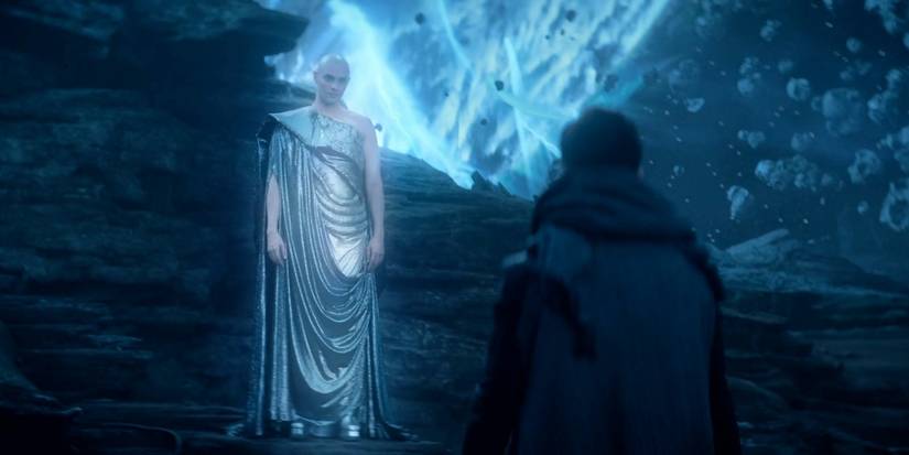 The Metron and Ortegas on an alien moon in Star Trek Strange New Worlds Terrarium